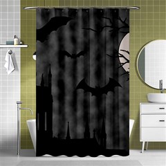 Halloween Background Halloween Scene Shower Curtain 48  X 72  (small)  by Ket1n9