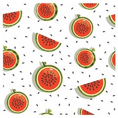 Seamless Background Pattern-with-watermelon Slices Wooden Puzzle Square by Ket1n9