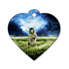 Astronaut Dog Tag Heart (two Sides) by Ket1n9