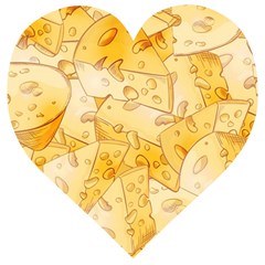 Cheese Slices Seamless Pattern Cartoon Style Wooden Puzzle Heart by Ket1n9