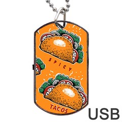 Seamless Pattern With Taco Dog Tag Usb Flash (one Side) by Ket1n9