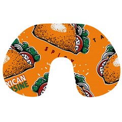 Seamless Pattern With Taco Travel Neck Pillow by Ket1n9