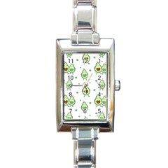 Cute Seamless Pattern With Avocado Lovers Rectangle Italian Charm Watch by Ket1n9