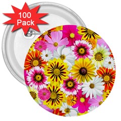 Flowers Blossom Bloom Nature Plant 3  Buttons (100 Pack)  by Hannah976