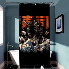 Sushi Dragon Japanese Shower Curtain 36  X 72  (stall)  by Bedest