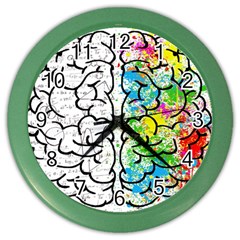 Brain Mind Psychology Idea Drawing Color Wall Clock by Ndabl3x