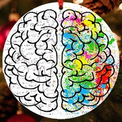 Brain Mind Psychology Idea Drawing Uv Print Acrylic Ornament Round by Ndabl3x