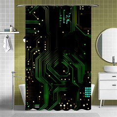 Circuits Circuit Board Green Technology Shower Curtain 48  X 72  (small)  by Ndabl3x