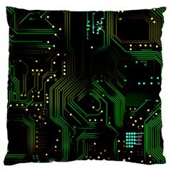 Circuits Circuit Board Green Technology Standard Premium Plush Fleece Cushion Case (one Side) by Ndabl3x