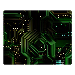 Circuits Circuit Board Green Technology Two Sides Premium Plush Fleece Blanket (large) by Ndabl3x