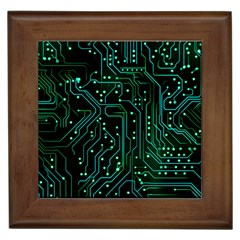 Circuits Circuit Board Green Framed Tile by Ndabl3x