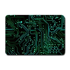 Circuits Circuit Board Green Small Doormat by Ndabl3x