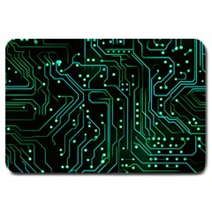 Circuits Circuit Board Green Large Doormat by Ndabl3x