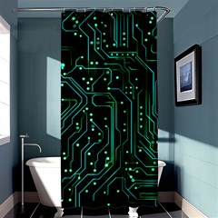 Circuits Circuit Board Green Shower Curtain 36  X 72  (stall)  by Ndabl3x