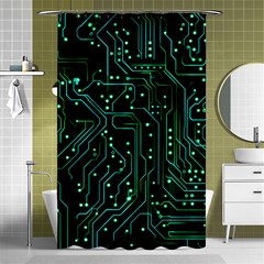 Circuits Circuit Board Green Shower Curtain 48  X 72  (small)  by Ndabl3x