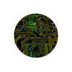 Circuits Circuit Board Yelow Magnet 3  (Round) Front