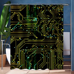 Circuits Circuit Board Yelow Shower Curtain 60  X 72  (medium)  by Ndabl3x