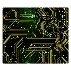 Circuits Circuit Board Yelow Premium Plush Fleece Blanket (small) by Ndabl3x