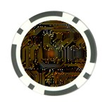 Circuits Circuit Board Orange Technology Poker Chip Card Guard Front