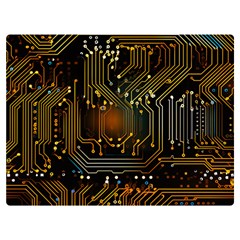 Circuits Circuit Board Orange Technology Premium Plush Fleece Blanket (extra Small) by Ndabl3x