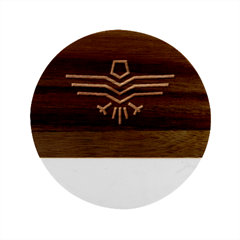 Eagle Bird Marble Wood Coaster (round) by Cendanart