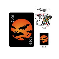 Halloween Bats Moon Full Moon Playing Cards 54 Designs (mini) by Cendanart