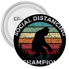 Monster Yeti Social Distance Monkey 3  Buttons by Cendanart