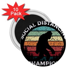 Monster Yeti Social Distance Monkey 2 25  Magnets (10 Pack)  by Cendanart