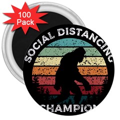 Monster Yeti Social Distance Monkey 3  Magnets (100 Pack) by Cendanart