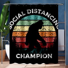 Monster Yeti Social Distance Monkey Shower Curtain 60  X 72  (medium)  by Cendanart