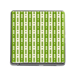 Christmas Green Tree Background Memory Card Reader (square 5 Slot) by Cendanart