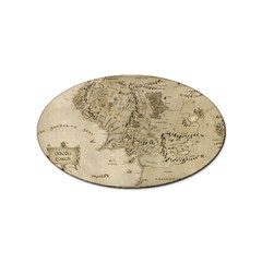 Retro Vintage Gray Map Middle Earth Sticker Oval (100 Pack) by Cendanart