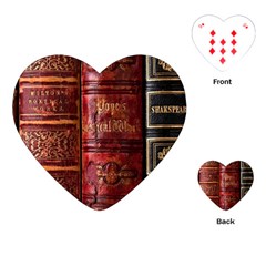 Books Old Playing Cards Single Design (heart) by Cendanart