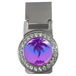 Palm Tree Vaporwave Synthwave Retro Style Money Clips (CZ)  Front