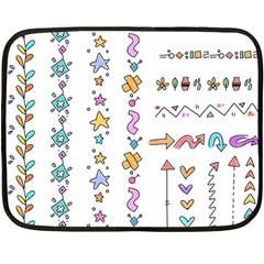 Doodles Border Letter Ornament Two Sides Fleece Blanket (mini) by Bedest