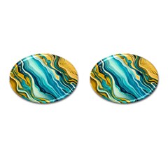 Painting Liquid Water Cufflinks (oval) by Grandong