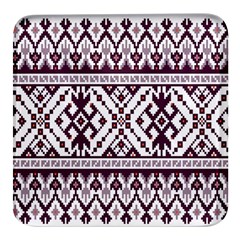 Illustration Ukrainian Folk Seamless Pattern Ornament Square Glass Fridge Magnet (4 Pack) by Bedest