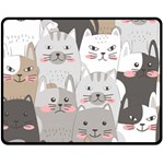 Cute Cats Seamless Pattern Two Sides Fleece Blanket (Medium) 58.8 x47.4  Blanket Back