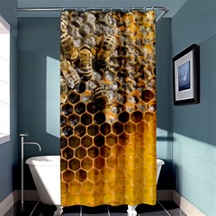 Honeycomb With Bees Shower Curtain 36  X 72  (stall)  by Bedest