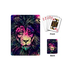 Psychedelic Lion Playing Cards Single Design (mini) by Cendanart