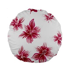 Hawaiian Flowers Standard 15  Premium Flano Round Cushions by essentialimage