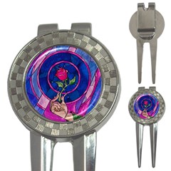 Enchanted Rose Stained Glass 3-in-1 Golf Divots by Cendanart