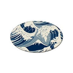 Japanese Wave Pattern Sticker (oval) by Cendanart