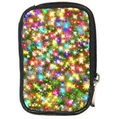 Star Colorful Christmas Abstract Compact Camera Leather Case by Cendanart