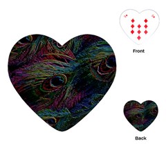 Peacock Feather Paradise Playing Cards Single Design (heart) by Cendanart