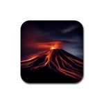 Volcanic Eruption Rubber Coaster (Square) Front