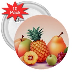 Fruit Pattern Apple Abstract Food 3  Buttons (10 Pack)  by Proyonanggan