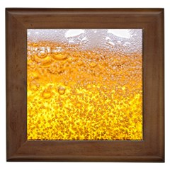 Liquid Bubble Drink Beer With Foam Texture Framed Tile by Cemarart