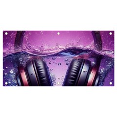 Headphones Sound Audio Music Radio Banner And Sign 4  X 2  by Hannah976