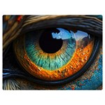 Eye Bird Feathers Vibrant Premium Plush Fleece Blanket (Extra Small) 40 x30  Blanket Front